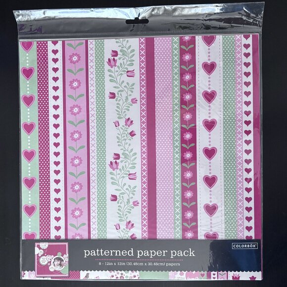 Patterned Paper Pack - Pink & Green - Picture 1 of 4